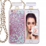 Wholesale iPhone SE 2022 / 2020 / 8 / 7 Perfume Bottle Glitter Shake Star Dust Necklace Case (Pink)